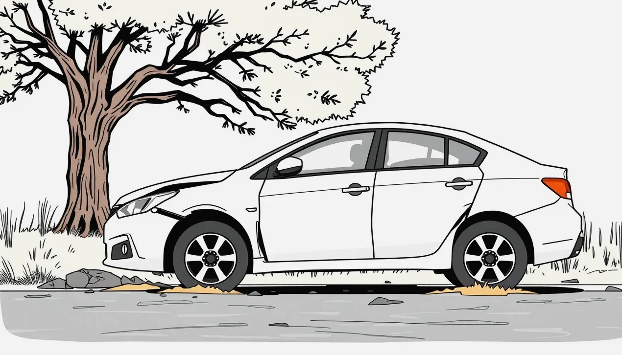 Žlté odťahové vozidlo nakladá nepojazdné osobné auto s rozbitým chladičom pri krajnici