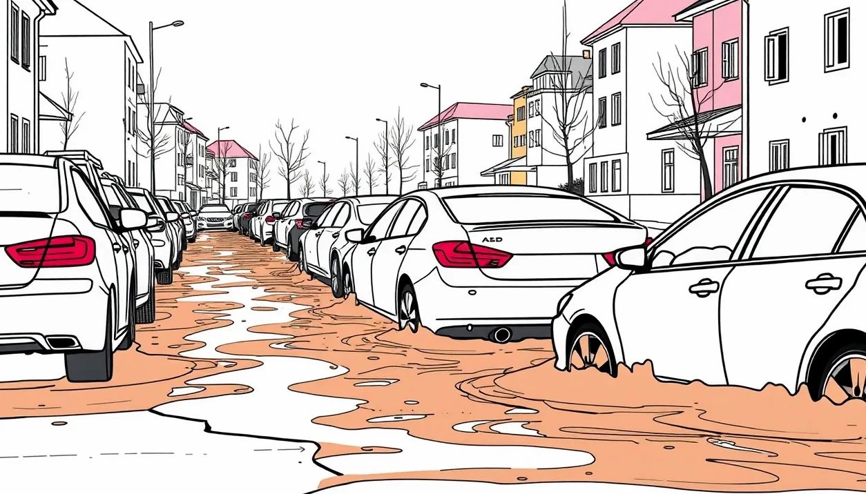 Odtahová služba nakladá nepojazdné auto vytiahnuté zo záplavovej vody