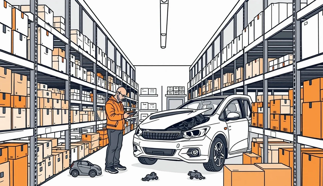 Starší vodič v autoservise preberá faktúru za opravu blatníka od prijímacieho technika