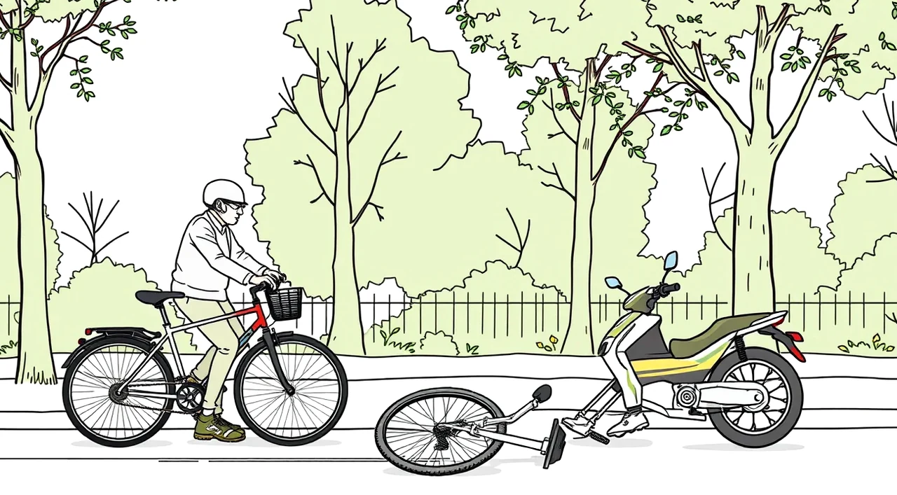 Cyklista s batohom kontrolujúci technické parametre elektrobicykla v horskom prostredí