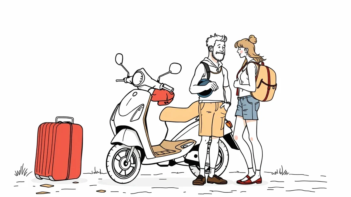 Mladá žena s batohom kontroluje cestovné doklady a mobil na letisku pred odletom