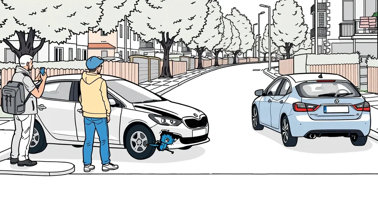 Likvidátor poisťovne porovnáva technický preukaz vozidla s údajmi o nehode