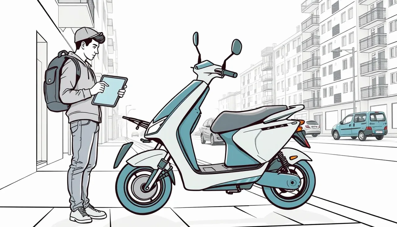 Technický štítok na ráme elektrickej kolobežky s vyznačeným výkonom a hmotnosťou