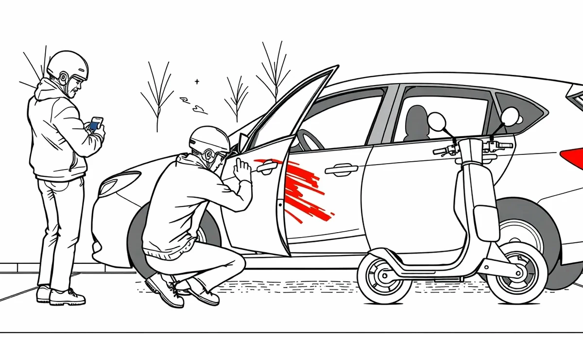 Kuriér na elektrickej kolobežke s donáškovým batohom prechádza cez križovatku