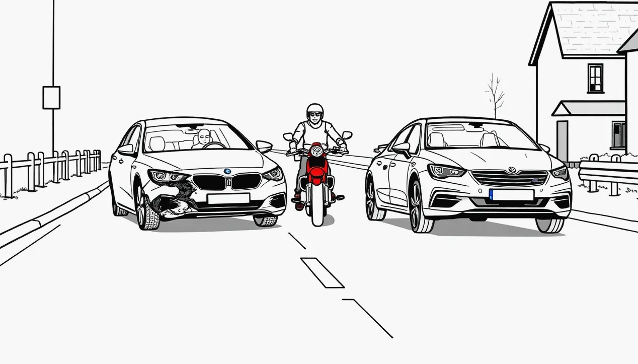 Záchranné zložky a policajné vozidlo zasahujúce pri havárii na ceste