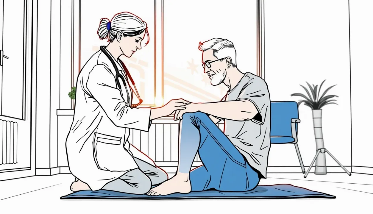 Moderné rehabilitačné zariadenie s cvičebnými pomôckami pre poúrazovú terapiu