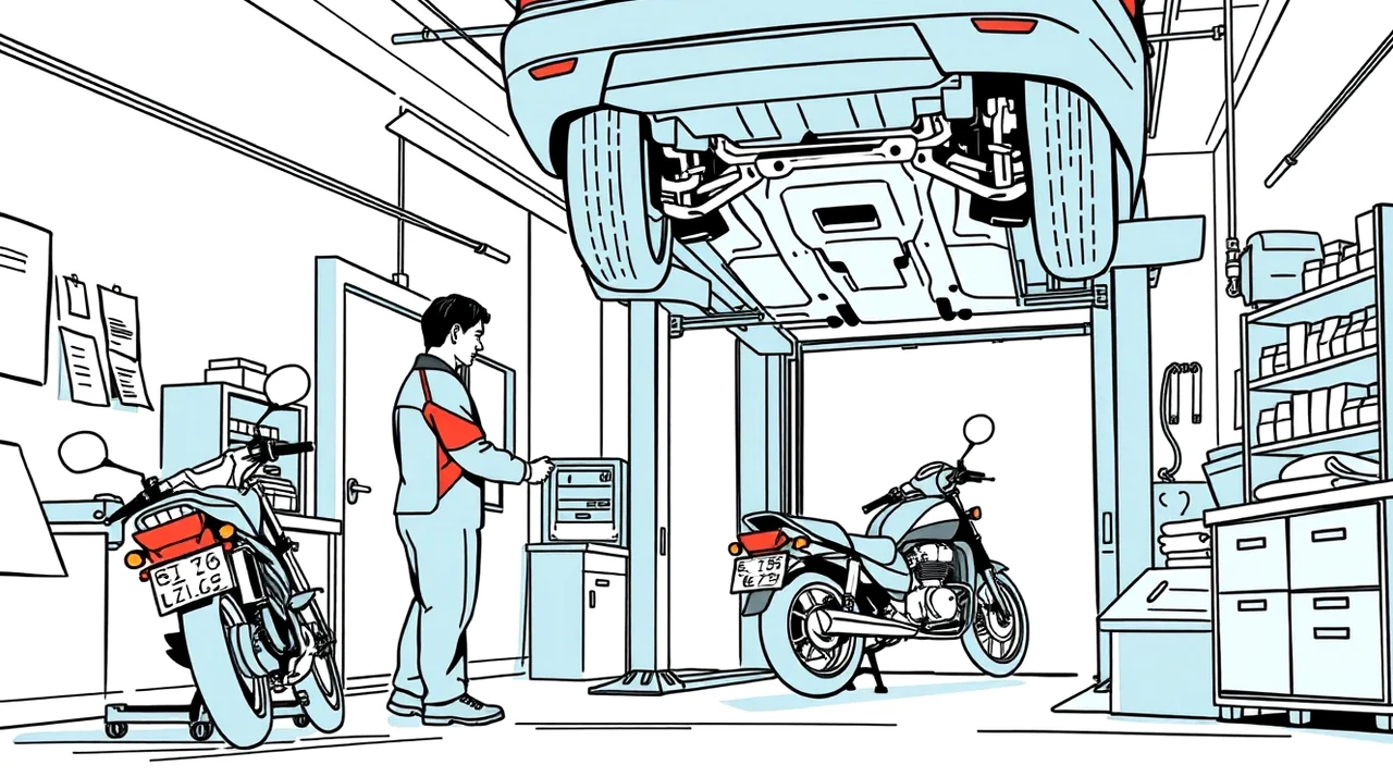 Automobil Lancia prechádzajúci cez lesnú cestu počas hustého dažďa