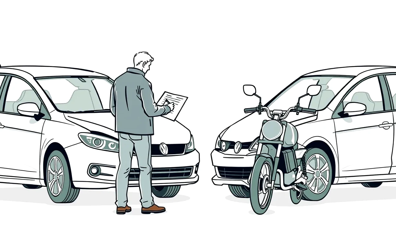 Vyplnené európske tlačivo správy o nehode položené na kapote motorového vozidla