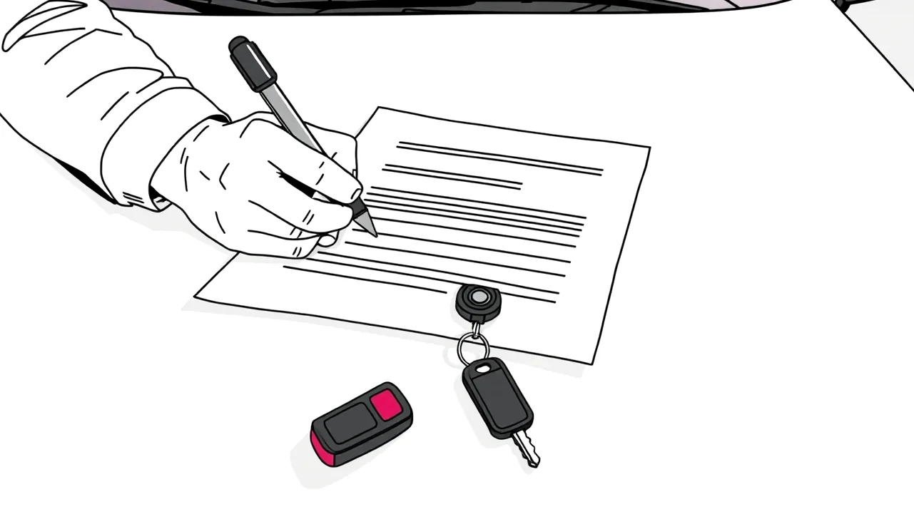 Mechanik kontroluje podvozok a elektroniku dovezeného auta na zdviháku v servise