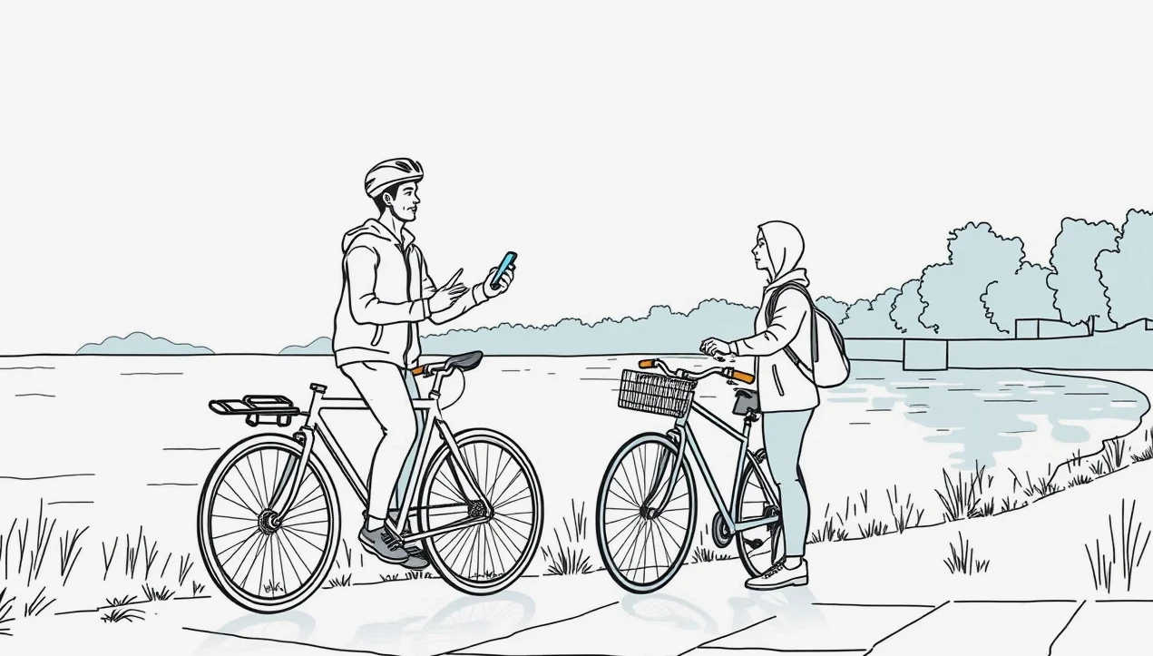 Mestský bicykel pripútaný masívnym U-zámkom o kovový cyklostojan pred budovou