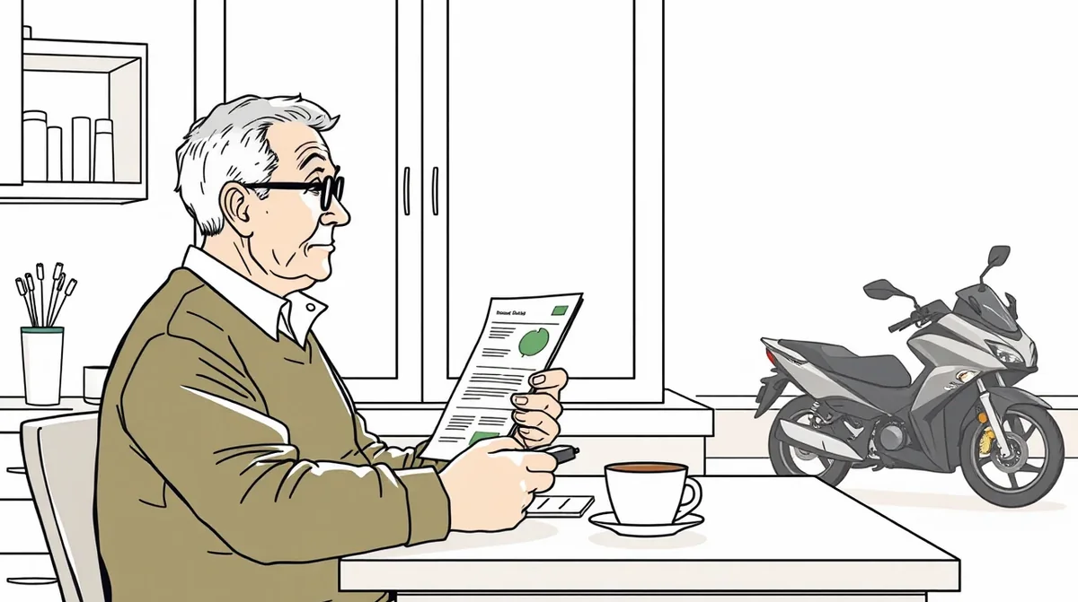 Elektrická trojkolka pre seniorov odstavená pred nákupným centrom
