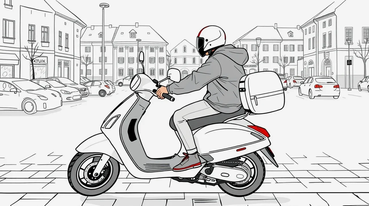 Dva zaparkované ľahké motocykle zabezpečené reťazovým zámkom pred prevádzkou
