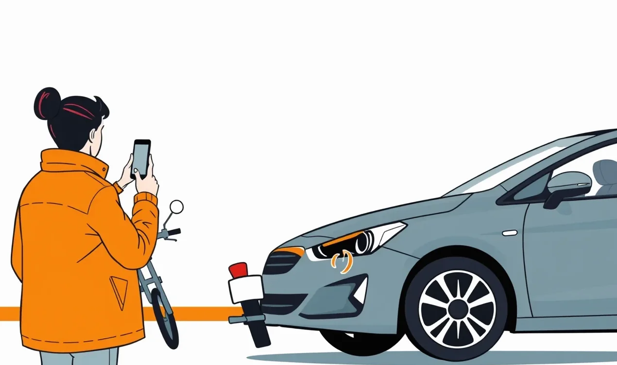 Mechanik kontroluje poškodený nárazník a lak športového auta v servise