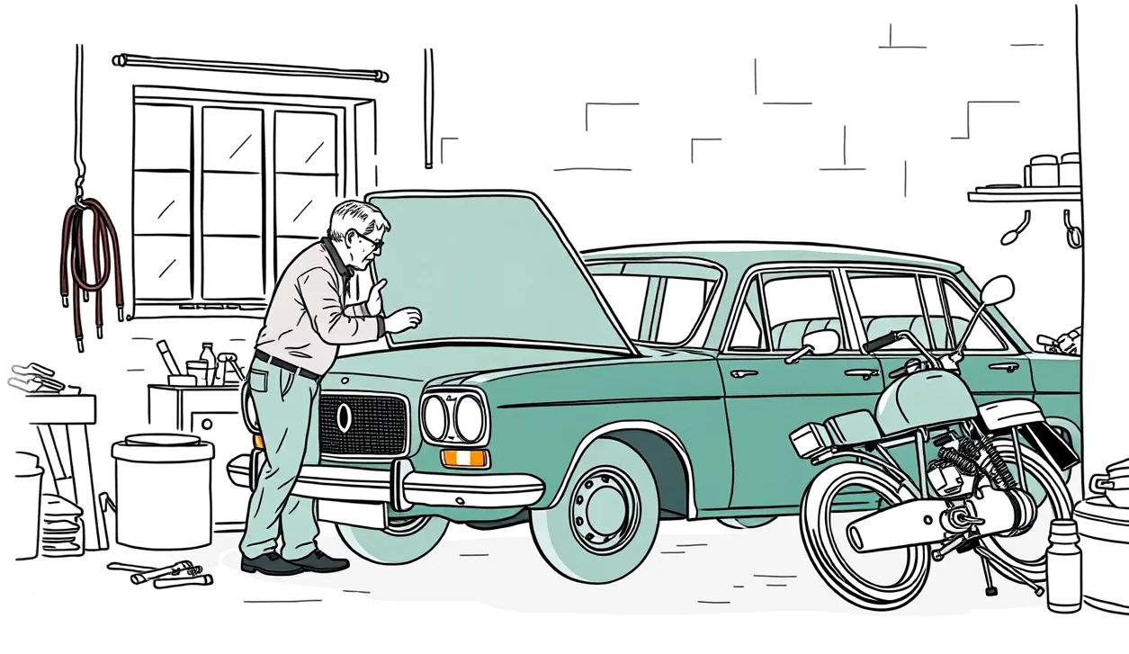 Prehliadka a kontrola pôvodného stavu motora historického vozidla komisárom FIVA