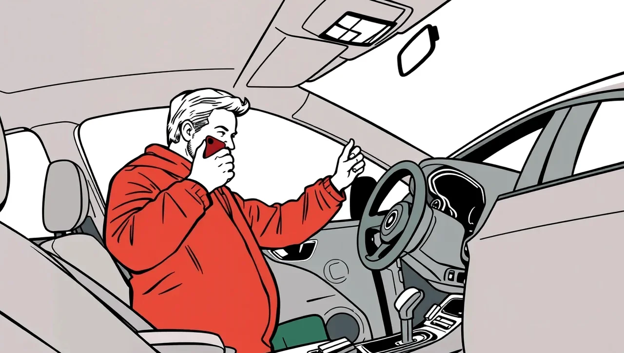 Vystrelený airbag na volante a prasknutá palubná doska po dopravnej nehode