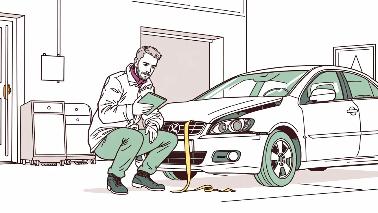 Technik poisťovne zaznamenáva poškodenie karosérie a motora firemnej dodávky