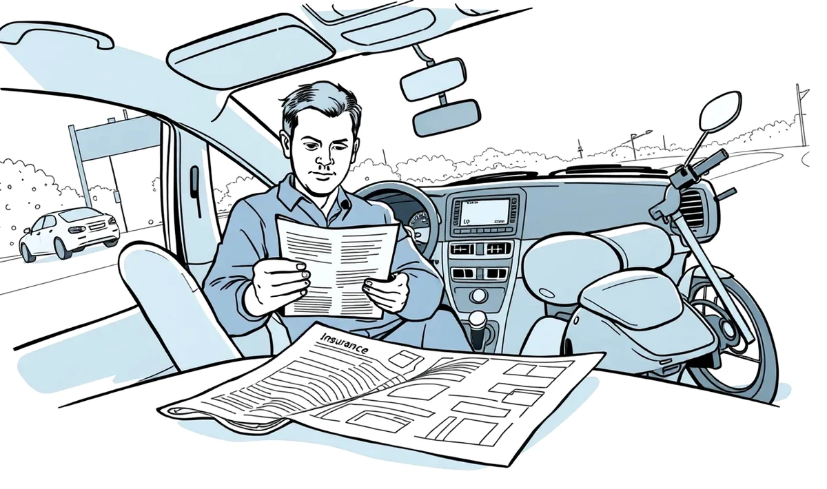 Vodič drží v ruke medzinárodnú automobilovú poisťovaciu kartu vytlačenú na bielom papieri