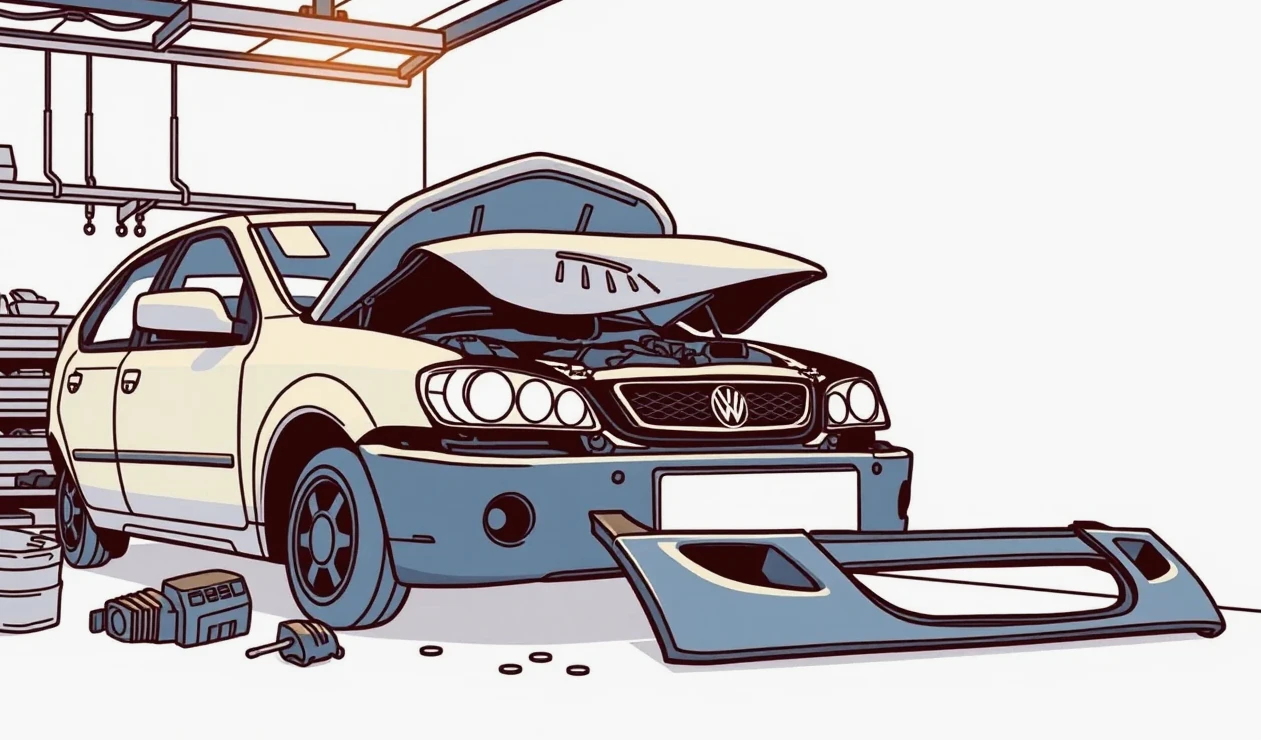 Havarovaný automobil naložený na odťahovom vozidle pred autorizovaným vrakoviskom